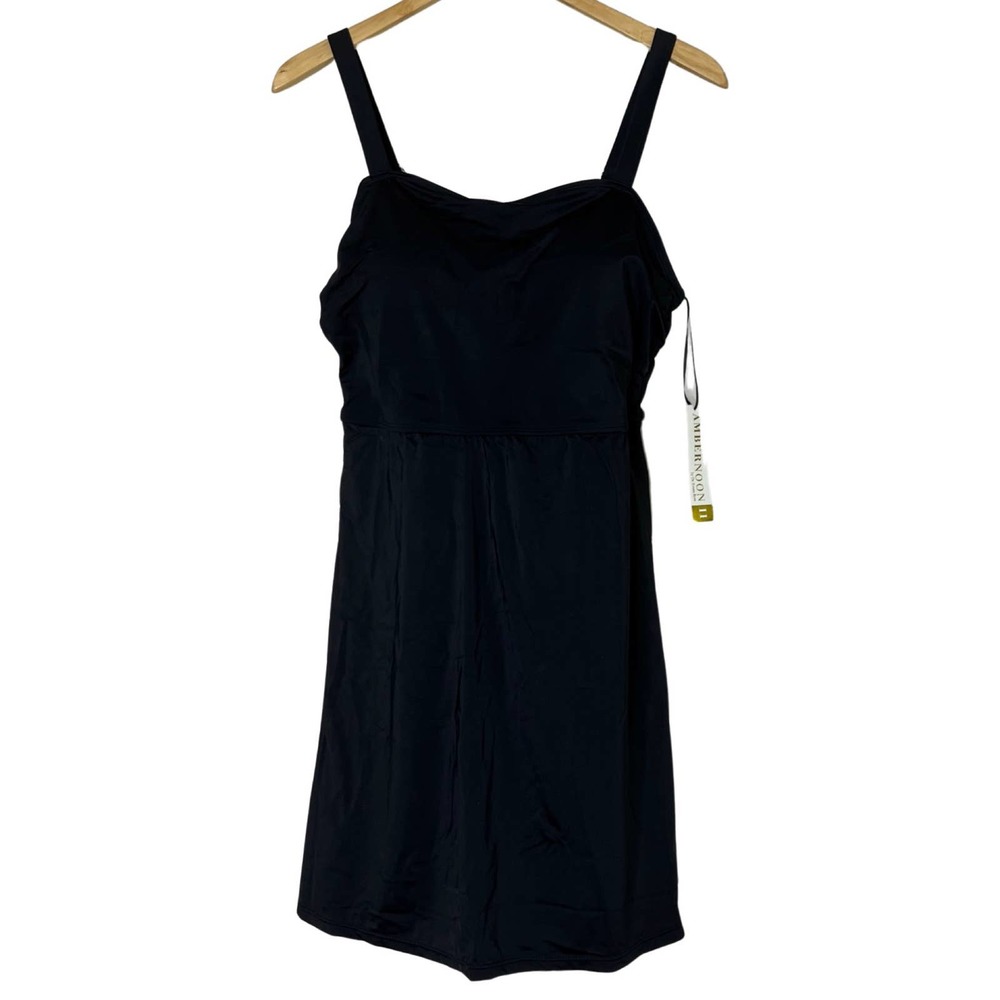 AMBERNOON II by Dr. Erum Ilyas UPF 50 Swim Dress Wrap Skirt Black 12